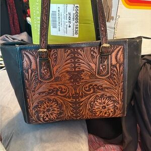 Myra bag Hand Tooled leather Tote